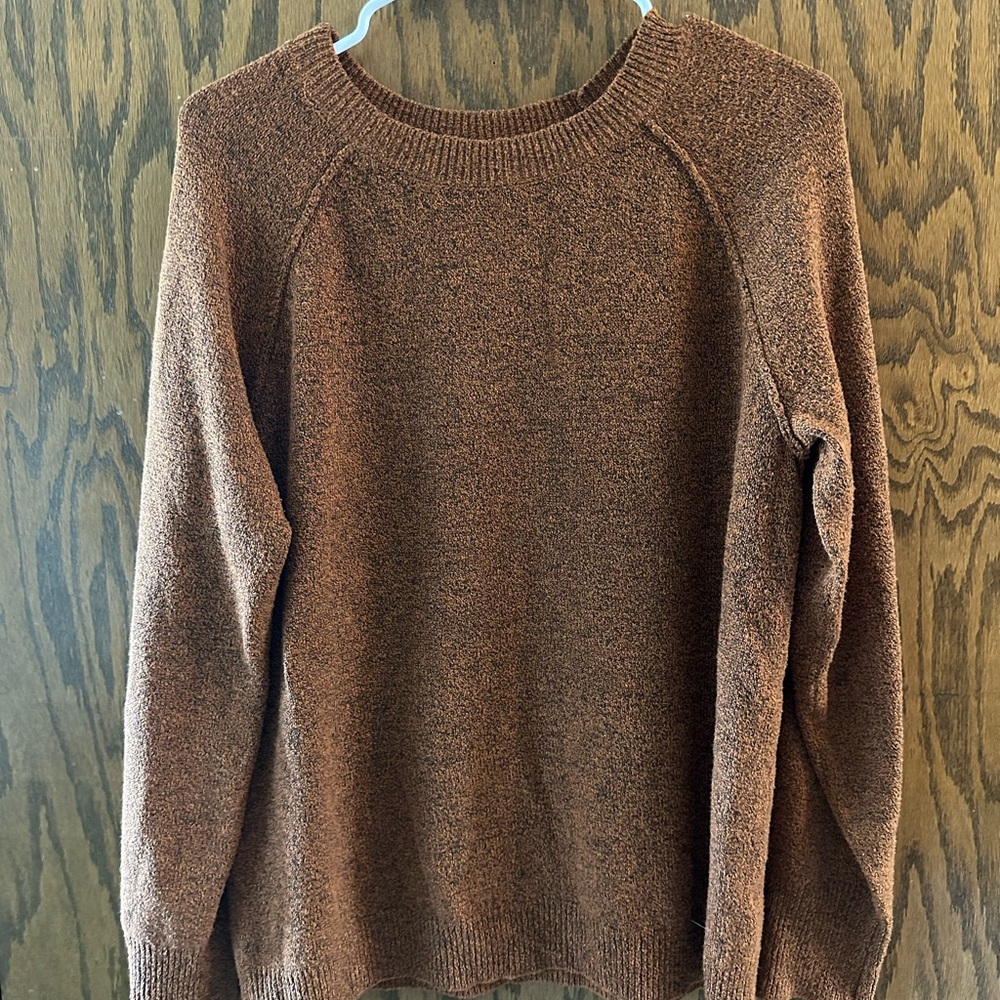 Cozy Women's Crewneck Sweater in Rust Brown orange